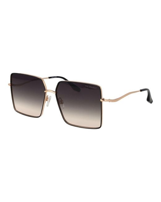 Trussardi Black Stainless Steel Sunglasses