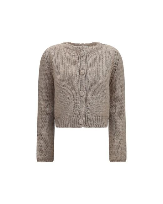 Forte_forte Brown Beige Silk Cardigan