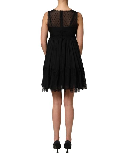 Dolce & Gabbana Black Lace Trim Sleeveless A