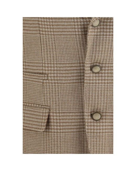 Brunello Cucinelli Brown Beige Cotton Blazer for men
