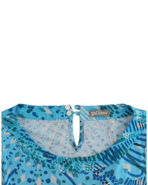 John Galliano Printed Top Blue Sig11879-3
