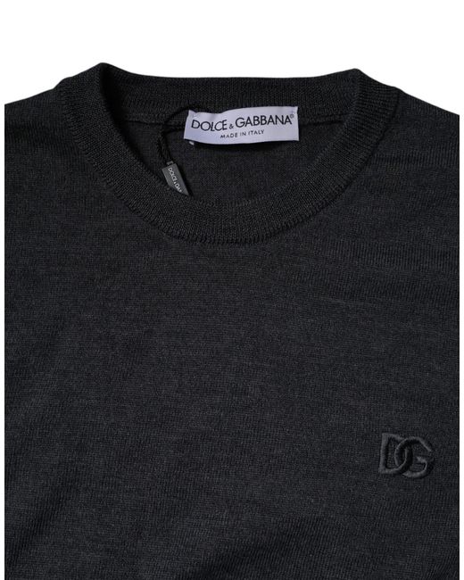 Dolce & Gabbana Blue Dg Logo Crew Neck Pullover Sweater for men