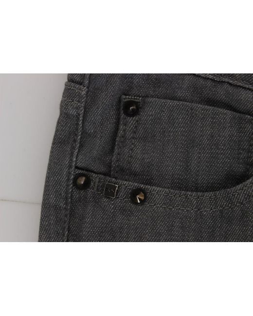 CoSTUME NATIONAL Cotton Blend Slim Fit Jeans Gray Sig30113