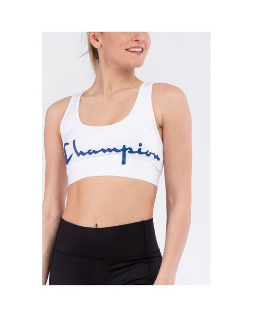 Champion White Polyester Sport Bra