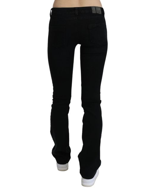 CoSTUME NATIONAL Low Waist Skinny Denim Cotton Jeans Black Pan70717