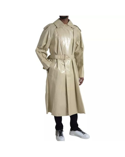Bottega Veneta Natural Lambskin Leather Trench Coat Jacket for men