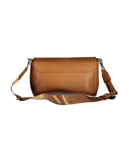 Byblos Brown Elegant Polyurethane Handbag With Logo