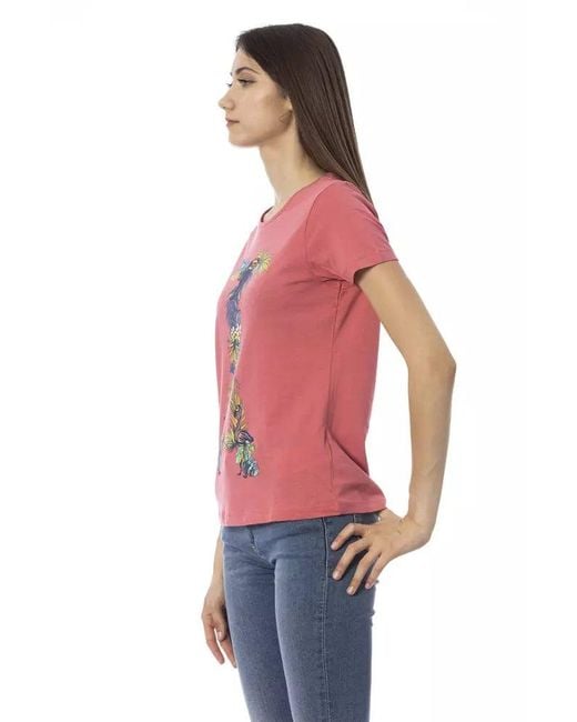 TRUSSARDI ACTION Red Fuchsia Cotton Tops & T