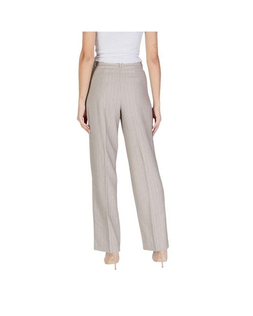 Vero Moda Gray Polyester Casual Pants