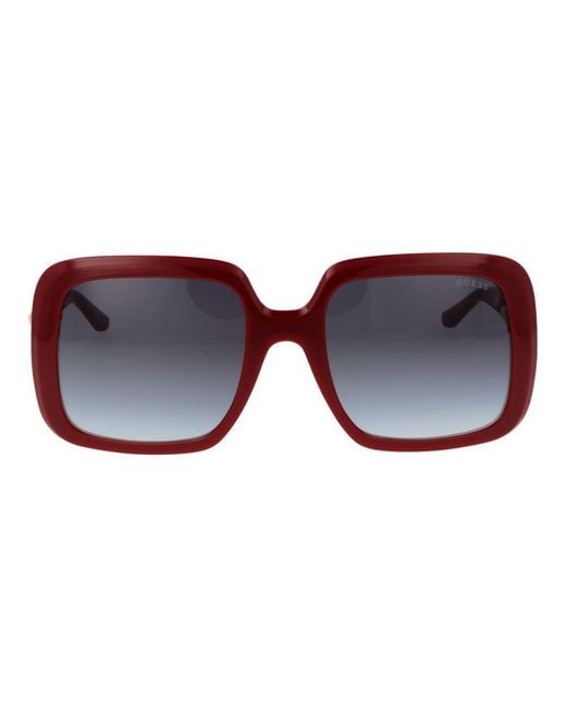 Guess Red Multicolor Plastic Sunglasses