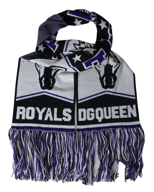Dolce & Gabbana Blue Elegant Wool Blend Scarf