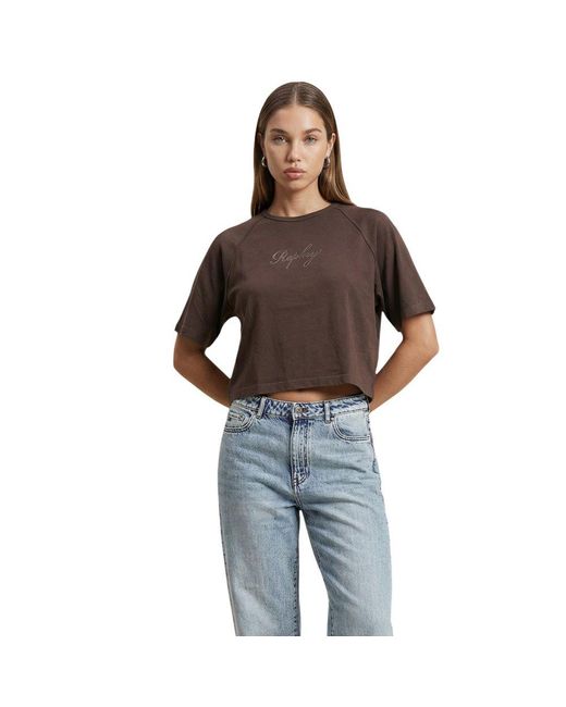 Replay Black Brown Cotton T