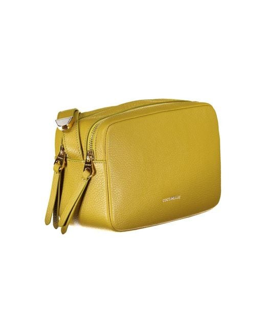 Coccinelle Yellow Leather Shoulder Bag