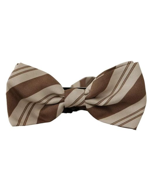 Dolce & Gabbana Black Patterned Adjustable Neck Bow Tie for men