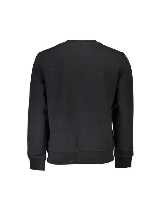 Napapijri Black Elegant Crew Neck Fleece Sweatshirt for men