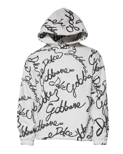 Dolce & Gabbana Gray Signature Print Hoodie for men
