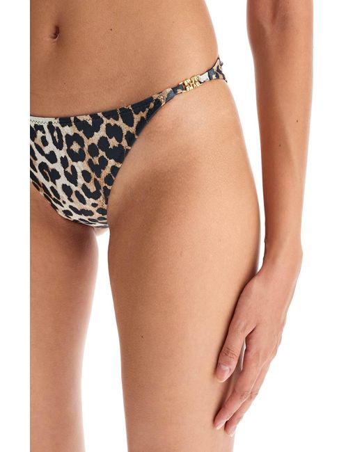 Ganni Leopard Print Bikini Briefs in Black Lyst