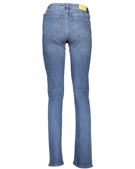 Gant Blue Chic Faded Button-Zip Jeans