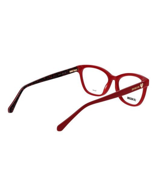 Love Moschino Red Multicolor Acetate Glasses (frames)