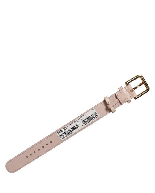 Dolce & Gabbana Pink Embossed Leather Gold Buckle Belt Strap Bracelet
