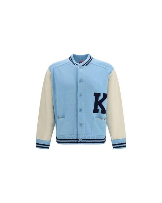 KENZO Blue Wool Oves Aries Bomber for men
