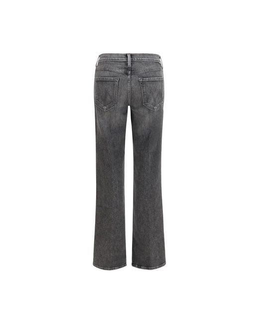 Mother Gray Cotton Bootcut Jeans