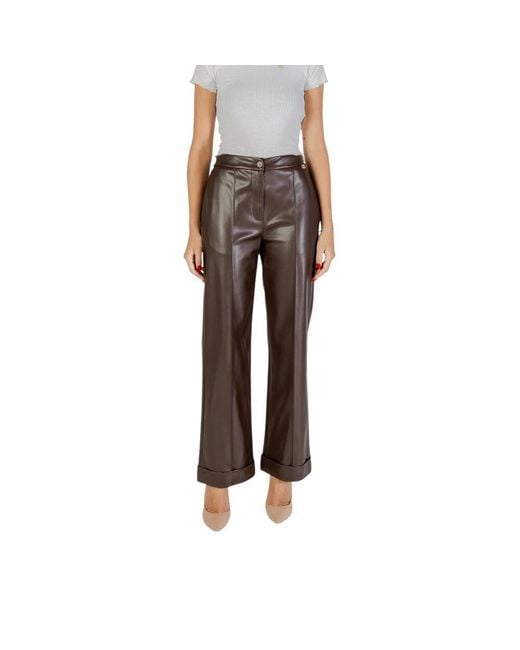 Liu Jo Brown Polyester Casual Pants