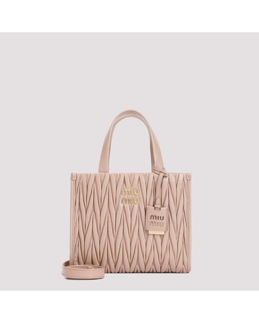 Miu Miu Pink Logo Tote Bag