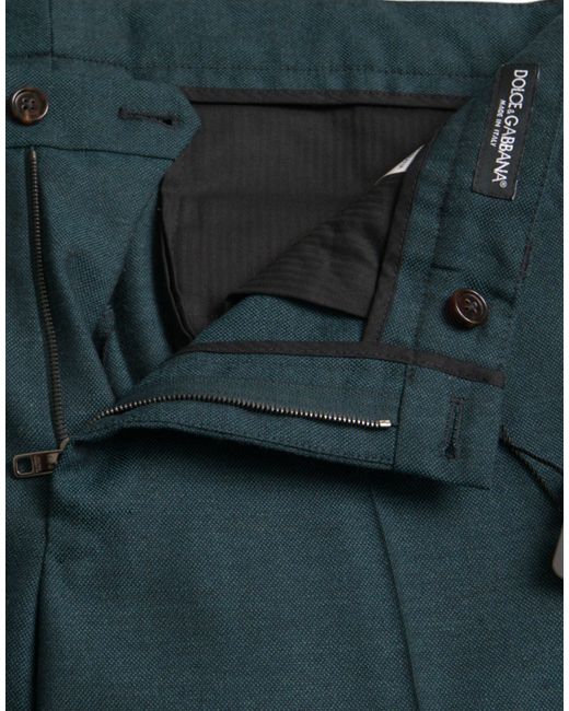 Dolce & Gabbana Blue Wool Skinny Slim Dress Pants for men