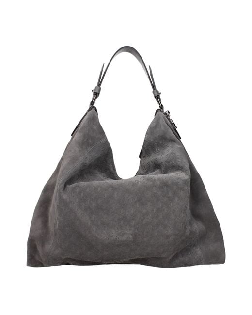 Jimmy Choo Gray Leather Shoulder Bag