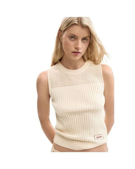 Desigual Natural Cotton Tank Tops