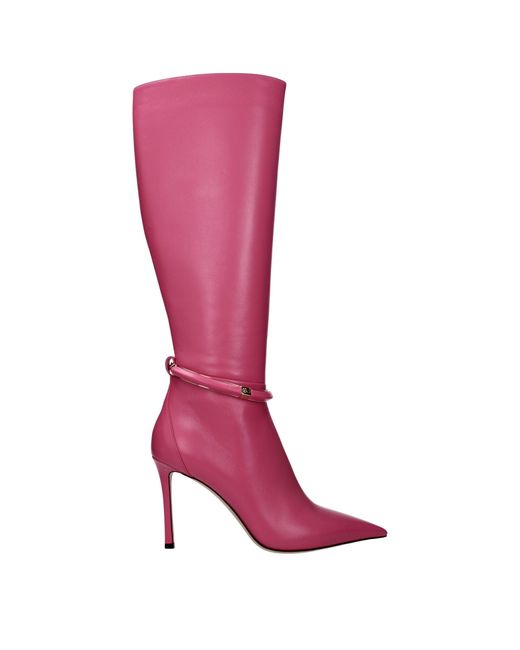 Jimmy Choo Pink Dreece Boots Leather/Candy Rose