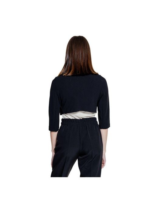 Rinascimento Black Polyester Sleeveless Jacket