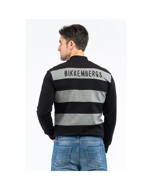 Bikkembergs Black Gray Cotton Sweatshirt for men