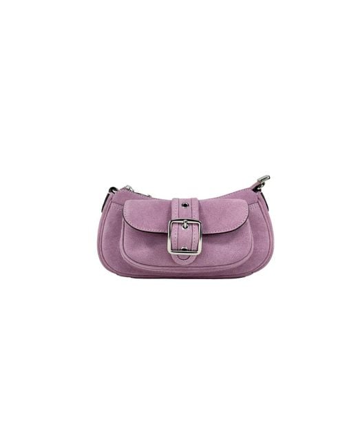 COACH Purple Mini Ashton Suede Shoulder Bag Purse