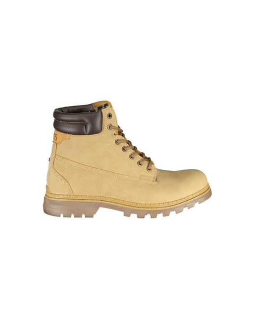 Carrera Natural Lace-Up Boots With Contrasting Detail