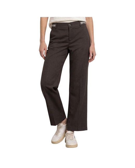 Street One Black Brown Viscose Casual Pants