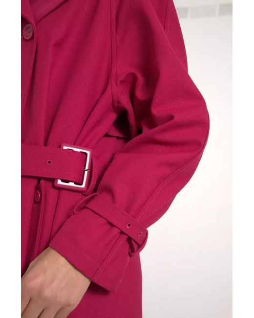 Dolce & Gabbana Red Dark Double Breasted Trench Coat Jacket