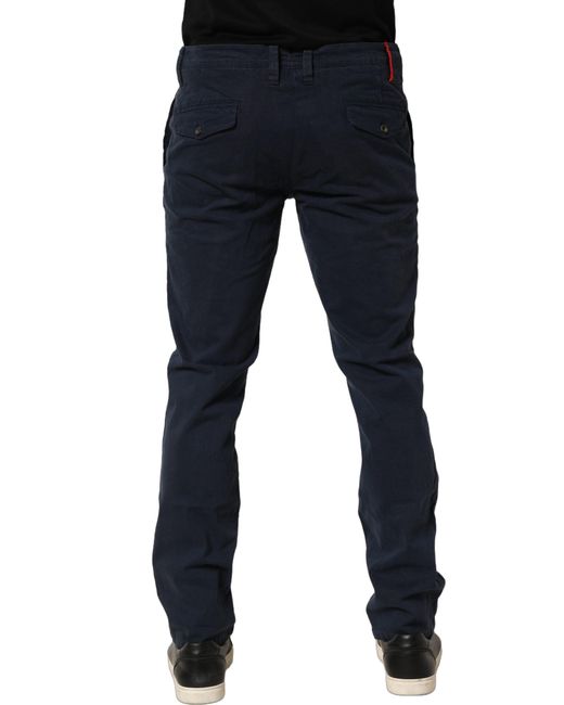 Domenico Tagliente Navy Blue Skinny Chino Mid Waist Men Pants for men