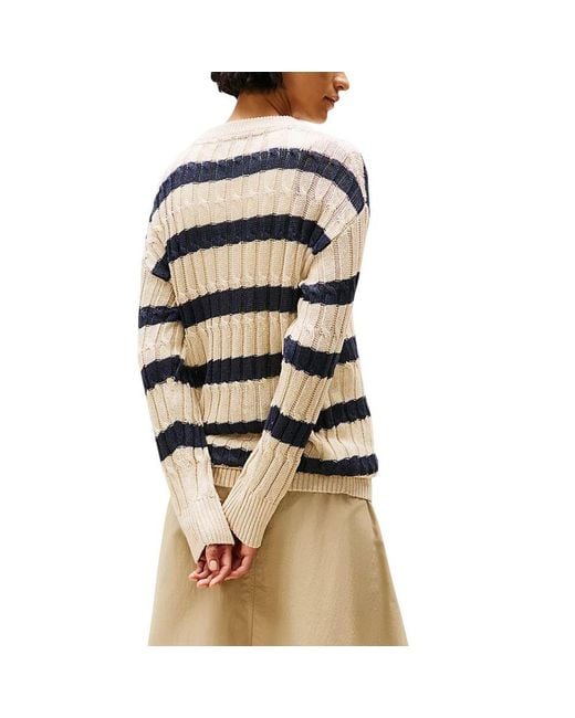 Tommy Hilfiger Multicolor Beige Linen Sweatshirt