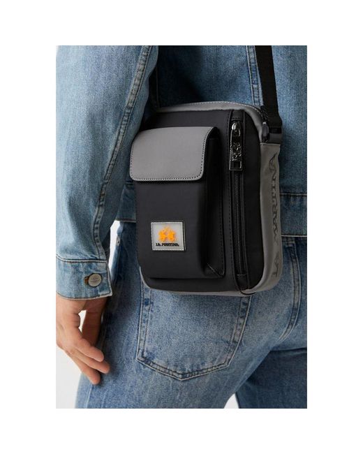 La Martina Black Bicolor Polyethylene Crossbody Bag for men