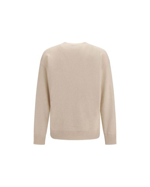 Laneus White Beige Cashmere Sweatshirt for men