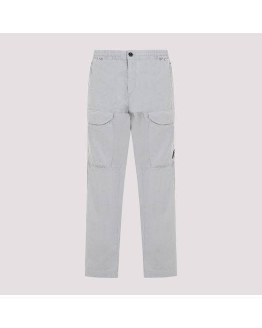 C P Company Gray Grey Loose Cotton Cargo Pants for men