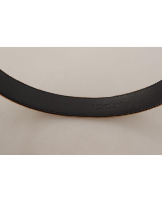 Dolce & Gabbana Brown Elegant Engraved Buckle Leather Belt