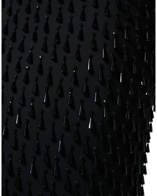 Dolce & Gabbana Black Embellished Pencil Cut Midi Skirt