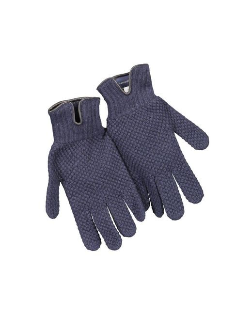 Harmont & Blaine Blue Navy Wool Men's Gloves for men