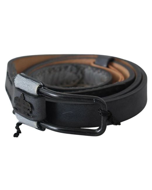 Ermanno Scervino Black Elegant Braided Leather Belt