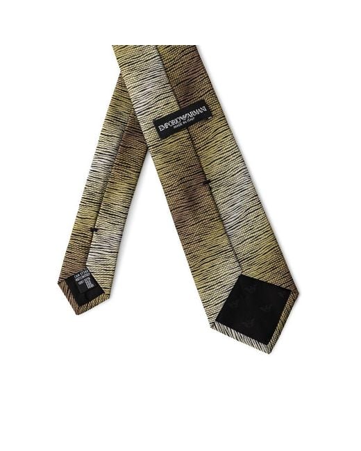 Emporio Armani Green Multicolor Silk Ties & Bowty for men