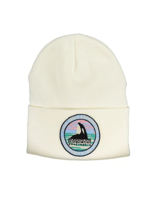 Napapijri White Acrylic Hats & Cap for men