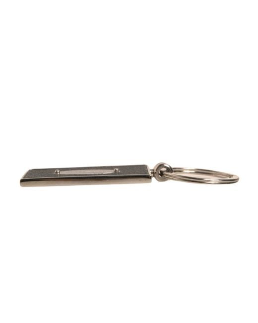 Dolce & Gabbana Black Leather Logo Metal Ring Keychain Keyring for men